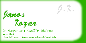 janos kozar business card